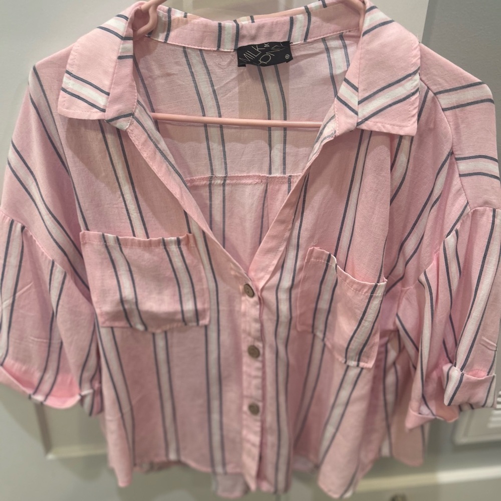 Pink Striped Button Down Shirt